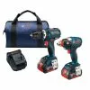 Best deal 🤩 Bosch CLPK251-181 18V 4.0 Ah Cordless Lithium-Ion EC Brushless Impact Driver And Drill Driver Combo Kit 👏