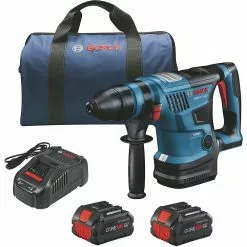 Outlet ⌛ Bosch GBH18V-34CQB24 PROFACTOR 18V Bulldog Brushless Lithium-Ion 1-1/4 In. Cordless Connected-Ready SDS-Plus Rotary 🔨 Hammer Kit With 2 Batteries (8 Ah) ⭐