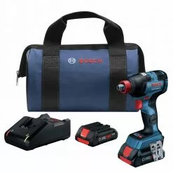 Best Sale 🌟 Bosch GDX18V-1800CB25 Freak 18V EC Brushless Connected 1/4 In. And 1/2 In. 2-in-1 Bit/Socket Impact Driver Kit With CORE18V 4.0 Ah Compact Batteries 🎉