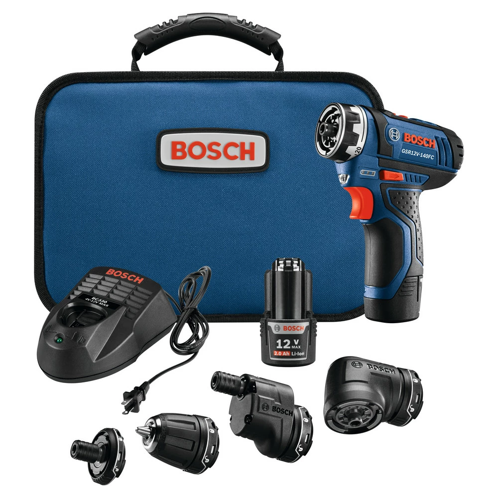Best Sale 💯 Bosch GSR12V-140FCB22 12V Max Lithium-Ion FlexiClick 5-in-1 1/4 In. Cordless Drill Driver System Kit (2 Ah) 🎉 1 Best Sale 💯 Bosch GSR12V-140FCB22 12V Max Lithium-Ion FlexiClick 5-in-1 1/4 In. Cordless Drill Driver System Kit (2 Ah) 🎉