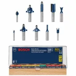 Flash Sale 😍 Bosch RBS010 All-Purpose Professional Carbide-Tipped 10-Piece Router Bit Set ⌛