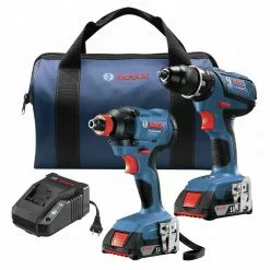 Flash Sale 😍 Factory Reconditioned Bosch GXL18V-232B22-RT 18V Compact Tough Lithium-Ion 1/2 In. Cordless Drill Driver / 1/4 In. And 1/2 In. 2-in-1 Bit/Socket Impact Driver Combo Kit (2 Ah) ⌛