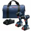 Best Pirce 👍 Factory Reconditioned Bosch GXL18V-238B25-RT 18V Compact Tough Connected-Ready EC Brushless Lithium-Ion 1/2 In. Cordless Drill Driver / 1/4 In. Hex Impact Driver Combo Kit With 2 Batteries (4 Ah) 🥰